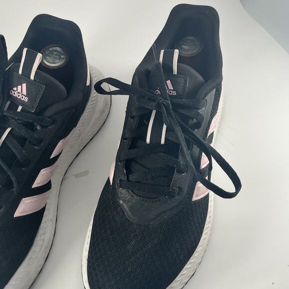 Adidas Cloudfoam Running Shoes Black Pink Stripes Size 7 - Picture 6 of 9